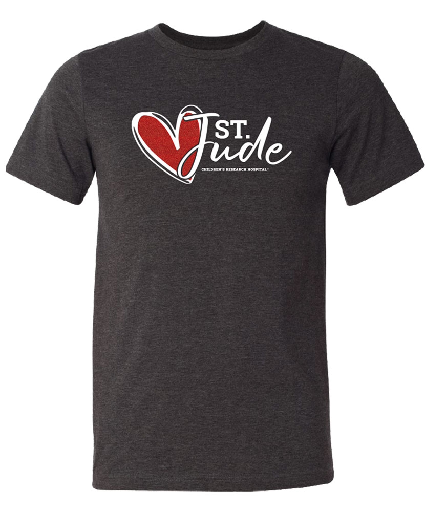 Unisex St. Jude Glitter Heart T-Shirt